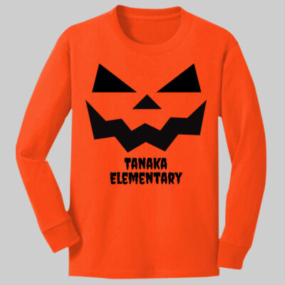 Youth Long Sleeve Shirt - Jack O Lantern - Black Thumbnail