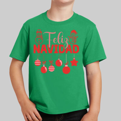 Youth T-Shirt - Feliz Festive - Red Thumbnail