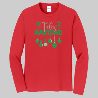 Adult Long Sleeve Shirt - Feliz Festive - Green Thumbnail