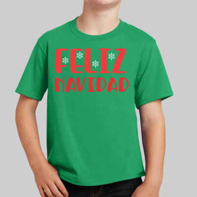 Youth T-Shirt - Feliz Navidad - Red Thumbnail