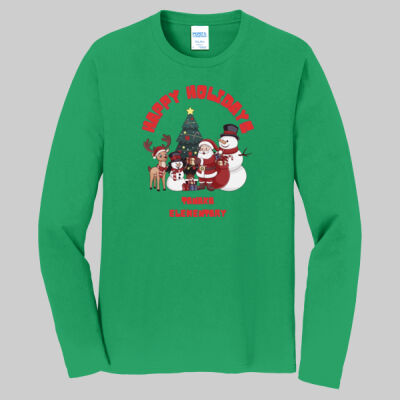 Adult Long Sleeve Shirt - Happy Holidays - Red Thumbnail