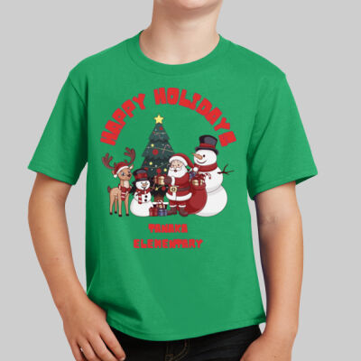 Youth T-Shirt - Happy Holidays - Red Thumbnail