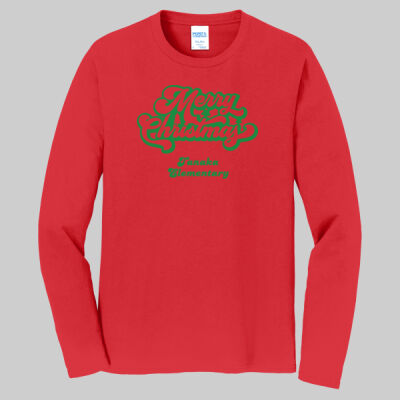 Adult Long Sleeve Shirt - Happy Holidays - Green Thumbnail