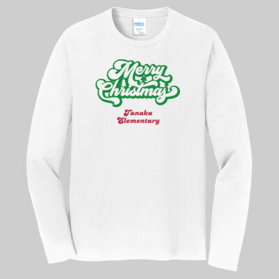 Adult Long Sleeve Shirt - Happy Holidays - Green & Red Thumbnail
