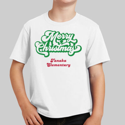 Youth T-Shirt - Happy Holidays - Green & Red Thumbnail