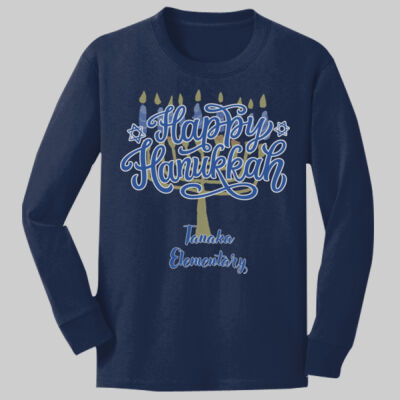 Youth Long Sleeve Shirt - Happy Hanukkah Thumbnail