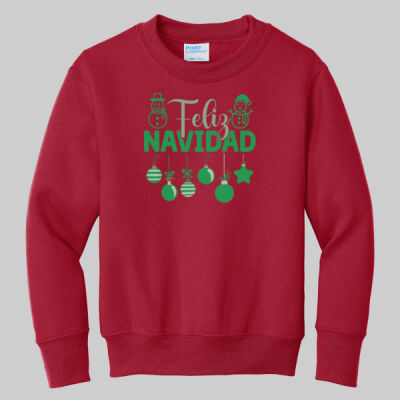 Youth Crewneck - Feliz Festive - Green Thumbnail